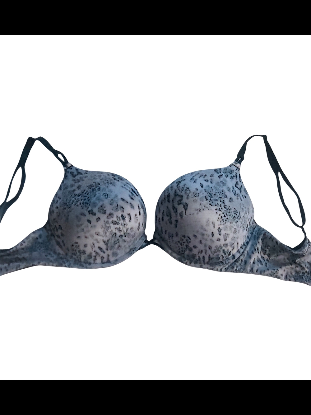Victoria's Secret Blue Leopard Print Underwire Bra